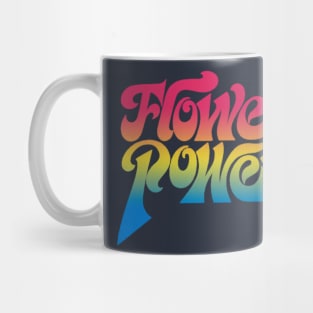 Flower Power - Retro Psychedelic Typography Design Mug